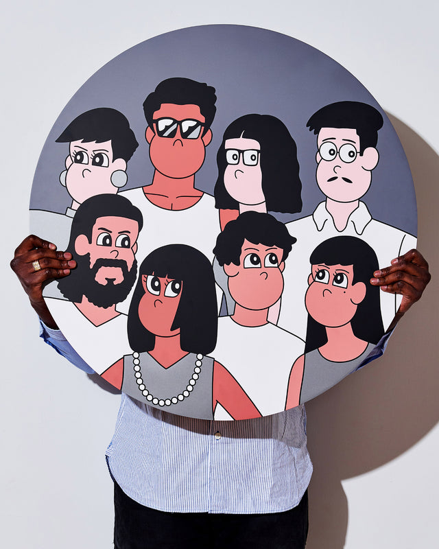 Jun Oson “PEOPLE” Limited Edition Screen Print on Wood Panel
