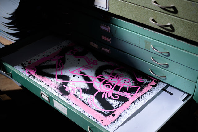 André Saraiva "Pink Mr. A on Spray " Limited Edition Screen Print on Heavy Paper