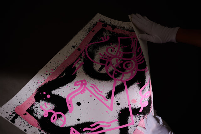 André Saraiva "Pink Mr. A on Spray " Limited Edition Screen Print on Heavy Paper