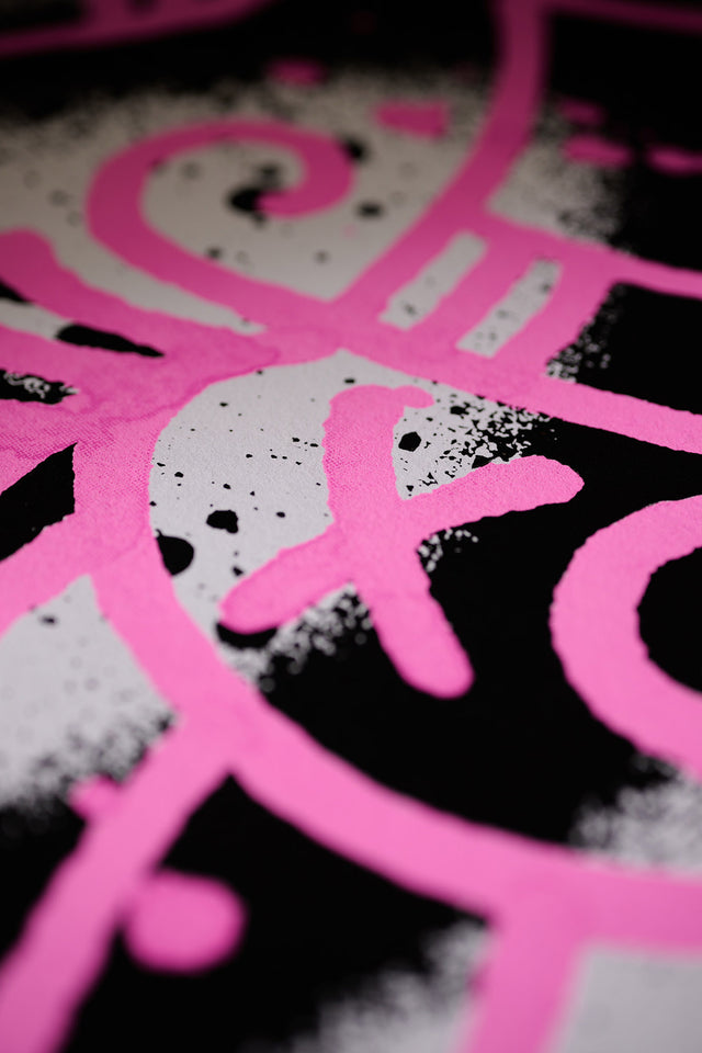 André Saraiva "Pink Mr. A on Spray " Limited Edition Screen Print on Heavy Paper